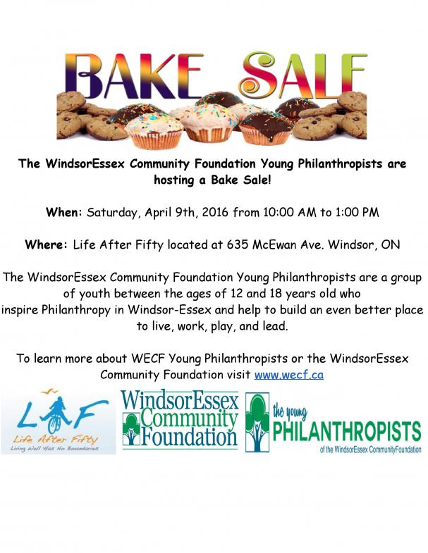 Bake Sale on April 9th